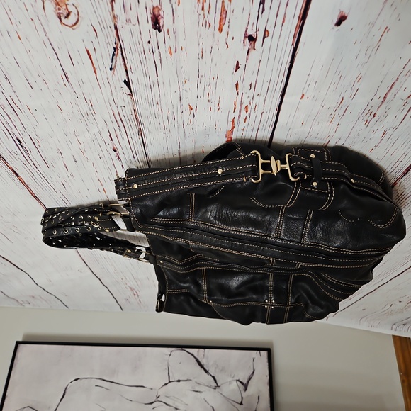 Laundry By Shelli Segal Espresso Goat Leather Tote Large - Picture 6 of 17